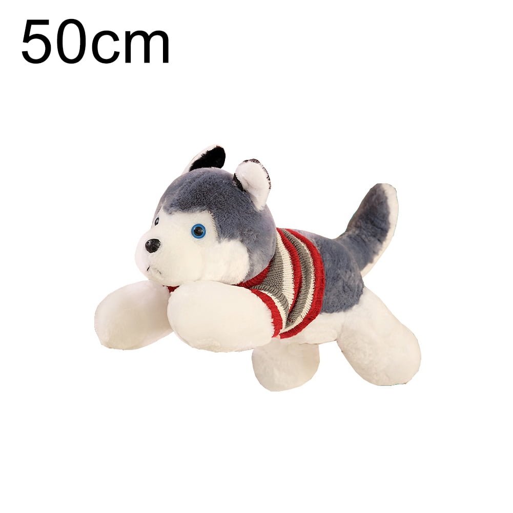 Siberian Husky Dog Plush Toy Dog Soft Stuffed Toy Husky Doll birthday Gift B-W 