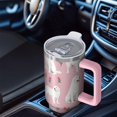 thumbnail image 6 of OBREWU White Dogs and Flowers Tumbler with Handle and Lid,White Dogs and Flowers 40oz Double Wall Vacuum Insulated Tumbler,Cups Gift for Women and Men, 6 of 7