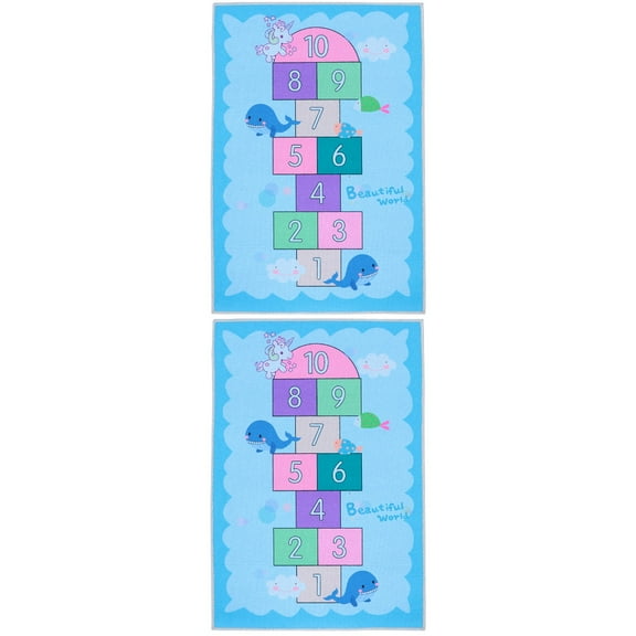 2 Count Count-Fun Floor Carpet Hopscotch Mat for Kids Rug Outdoor Play Child