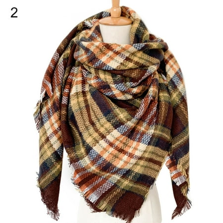 

KUNyu Winter Shawls Patchwork Keep Warmth Comfortable Winter Women Splicing Scarf for Gift