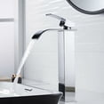 thumbnail image 1 of Grifo de lavabo de cascada alto moderno, grifo de baño de diseño elegante, grifo mezclador de lavabo de latón alto de un solo mango con agua fría y caliente Vhermosa BST3059195, 1 of 5