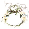 thumbnail image 1 of Diadema de flores de rosas, corona de hojas florales, diademas de hojas, corona de vid de bayas, para mujer, boda, novia, diadema bohemia, decoración de fiesta, disfraz de cosplay, lindos accesorios p, 1 of 5