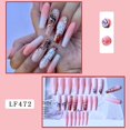 thumbnail image 5 of Kit de uñas a presión TANGJMXG 12 tamaños 24 uñas postizas de acrílico rosa, 5 of 5