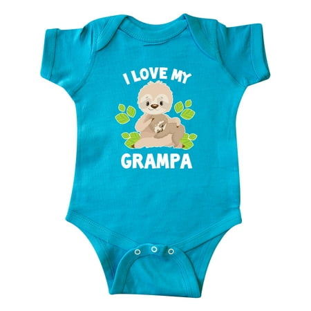 

Inktastic Cute Sloth I Love My Grampa with Green Leaves Gift Baby Boy or Baby Girl Bodysuit