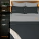 thumbnail image 5 of Dreamlab Edredón King Size Ligero y Juego de Sábanas con Fundas de Almohada Decorativas (7 pzas). Set de Colcha Ligera y Sábanas para Cualquier Temporada. Hipoalergénico. Trébol, Grafito / Gris Claro, 5 of 5