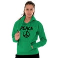 thumbnail image 4 of Hippie Peace Sign Make Love Not War Unisex Plus Fleece Graphic Hoodie Brisco Brands 2X, 4 of 5