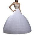 thumbnail image 2 of Cxenplz Women Vintage Underskirt Hoop Big Tail Pannier Petticoat Underskirt 3 Layer Accessory for Ball Gown Dress White, 2 of 5