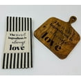 thumbnail image 5 of Drew Derose Designs black&cream stripes printed towel and serve board set 16”x26- towel”&board-12”x9”, 5 of 7
