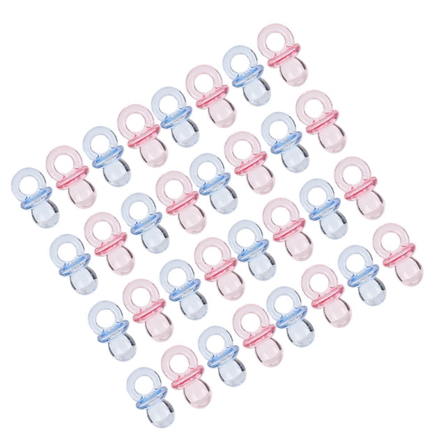 Chupete Acrílico, Colorido y de, Favorito de los Niños, 100 piezas para decora decora de fiesta de cumpeadas, Juguete de bautismo de bebé, rosa y azul