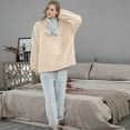 thumbnail image 2 of Aoochasliy Winter Scarfs Women Sleepwear Winter Soild Pocket Long Sleeve+ Long Pants Pajama Suit, 2 of 8