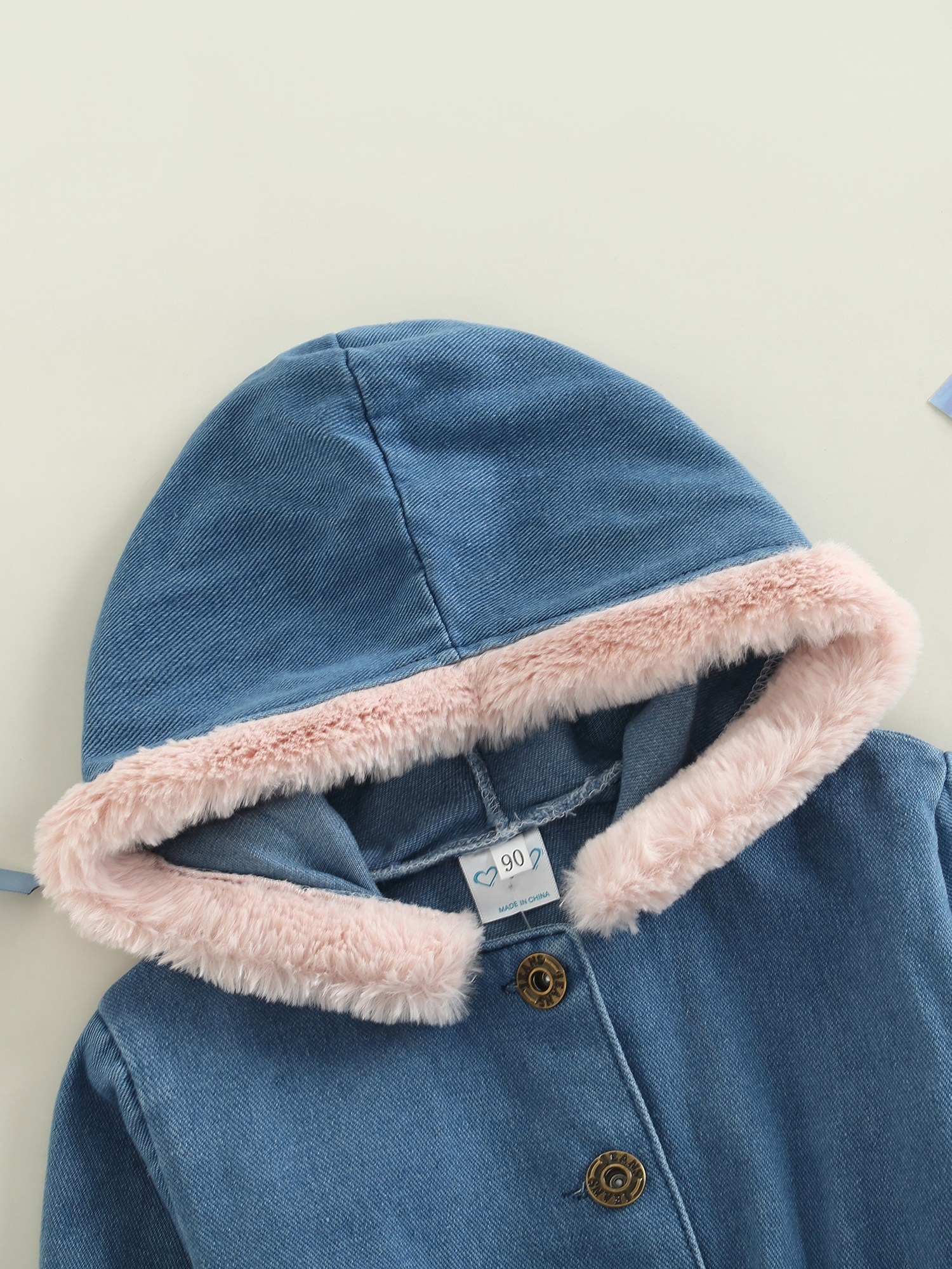 Jxzom Toddler Girls Hooded Denim Coat Long Sleeves Button Closure Thick Autumn Winter Jean Jacket - image 4 of 7