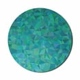 thumbnail image 1 of Teal Mouse Pad for Computers, Abstract Irregular Triangle Mosaic Design and Geometrical Modern Art Image Pattern, Round Non-Slip Thick Rubber Modern Mousepad, 8" Round, Green Navy, by Ambesonne, 1 of 2
