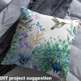 thumbnail image 2 of Homewish Chic Peacock Fabric by the Yard 2 Yard,Cartoon Hummingbird Dragonfly Room Decor Fabric by the Yard,Watercolor Flower Floral Fabric for Sewing For Girls Kids,Breathable Home Decor, 2 of 6