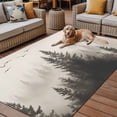 thumbnail image 2 of Fsddascl Gray Mist Forest Outdoor Rug for Patio/Deck/Porch, Non-Slip Large Area Rug 4 x 6 Ft, Vintage Trees Birds Natural Landscape Indoor Outdoor Rugs Washable Area Rugs, Camping Rug Carpet, 2 of 5