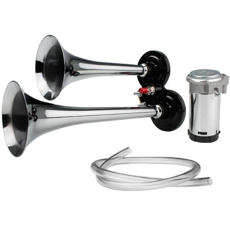 FARBIN 12V/24V 150db Air Horn kit Super Loud 18 Inches Chrome Zinc Single  Trumpet Air Horn with Compressor for Any Vehicles - AliExpress