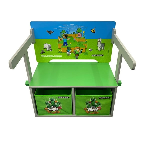 Minecraft Foldable Bench and Table Set with Storage Boxes