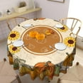 thumbnail image 5 of Fall Round Tablecloth 60 Inch Fall Decorations for The Home Pumpkin Leaves Table Cloth for Round Harvest Season, Autumn Tablecloths Cover Oblong Polyester Vintage for Thanksgiving Picnic Party Dinner, 5 of 6