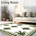 thumbnail image 2 of ODIKA 4'x6' Machine Washable Non-Slip Area Rug, Artisan Interlocking Mosaic with Ornamental Lattice Filigree High Traffic Rug, Green, 565136, 2 of 7
