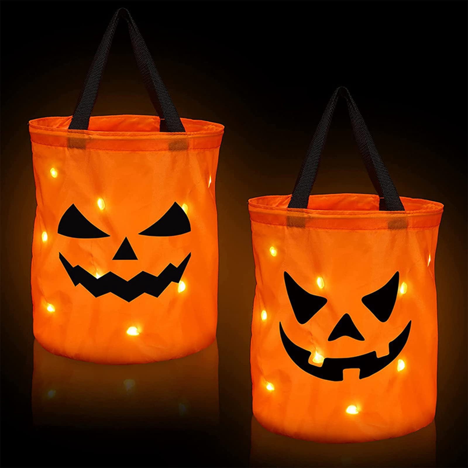2Pcs LED Light Halloween Candy Bags, Light Up Halloween Party Bags ...