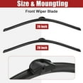 thumbnail image 3 of 1 Pair 26'' 26'' Front Rear Windshield Wiper Blade Set for Mercedes-Benz E Class with Side Lock Black, 3 of 6