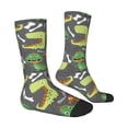 thumbnail image 4 of Yiaed Cartoon Dinosaurs Print Great elasticity Crew Socks Sports socks for Men and Women, 4 of 5