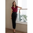 thumbnail image 5 of Camiseta sin mangas EVALESS Trendy 2025 con cuello en V plisado para mujer, 5 of 5