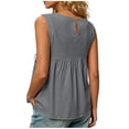 thumbnail image 7 of MAFYTYTPR Women's Tie Side Slit Peplum Hem Solid Color Tank Tops Spring Summer Round Neck Casual Tops for Everyday Wear 1PC S-XXL, 7 of 7