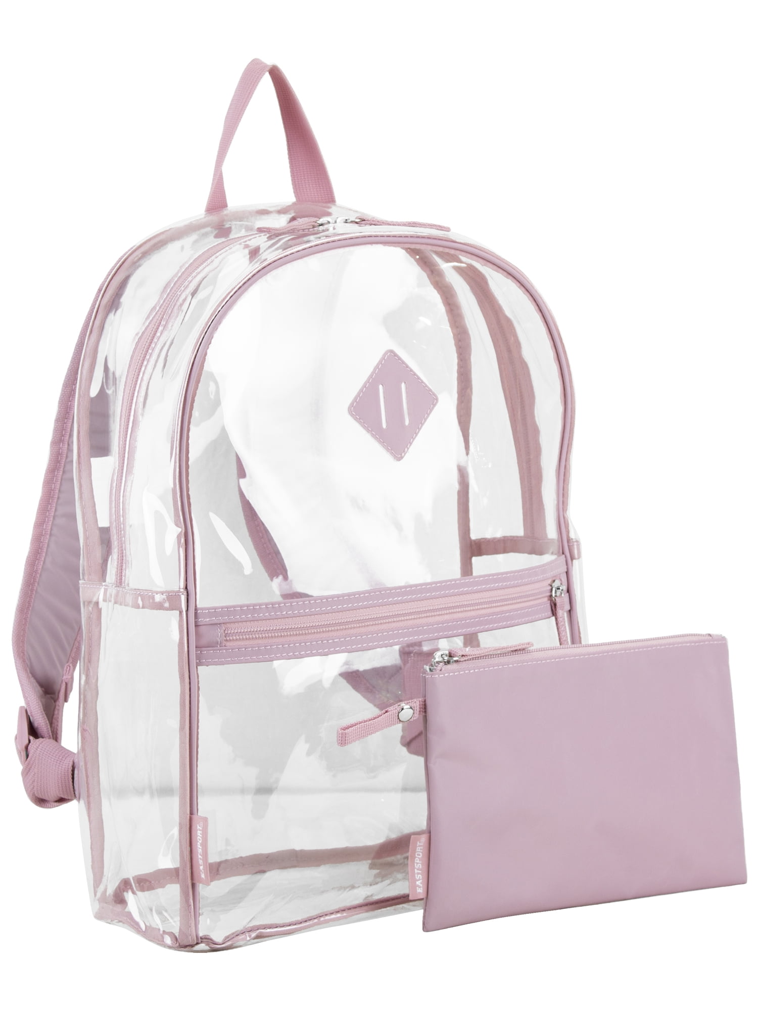 Eastsport Unisex Clear Backpack with Pencil Case, Crystal Blush ...