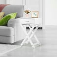 thumbnail image 3 of Topbuy 2PCS Modern Versatile Nightstand X-shape Wooden End Table with Drawer Accent Side Table for Bedroom White, 3 of 10