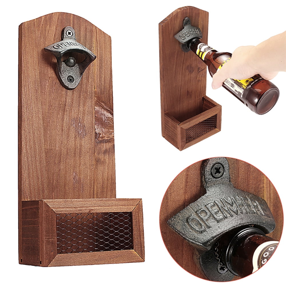 Retro Wooden Funny 'First Aid' Beer Bottle Crate Holder With Bottle Opener 