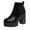 Black, variant on FANSIREN Black Boots for Women Classic Leather Platforms High Heel Ankle Booties Fall Winter Rain Boots Womens Shoes, 37 Black