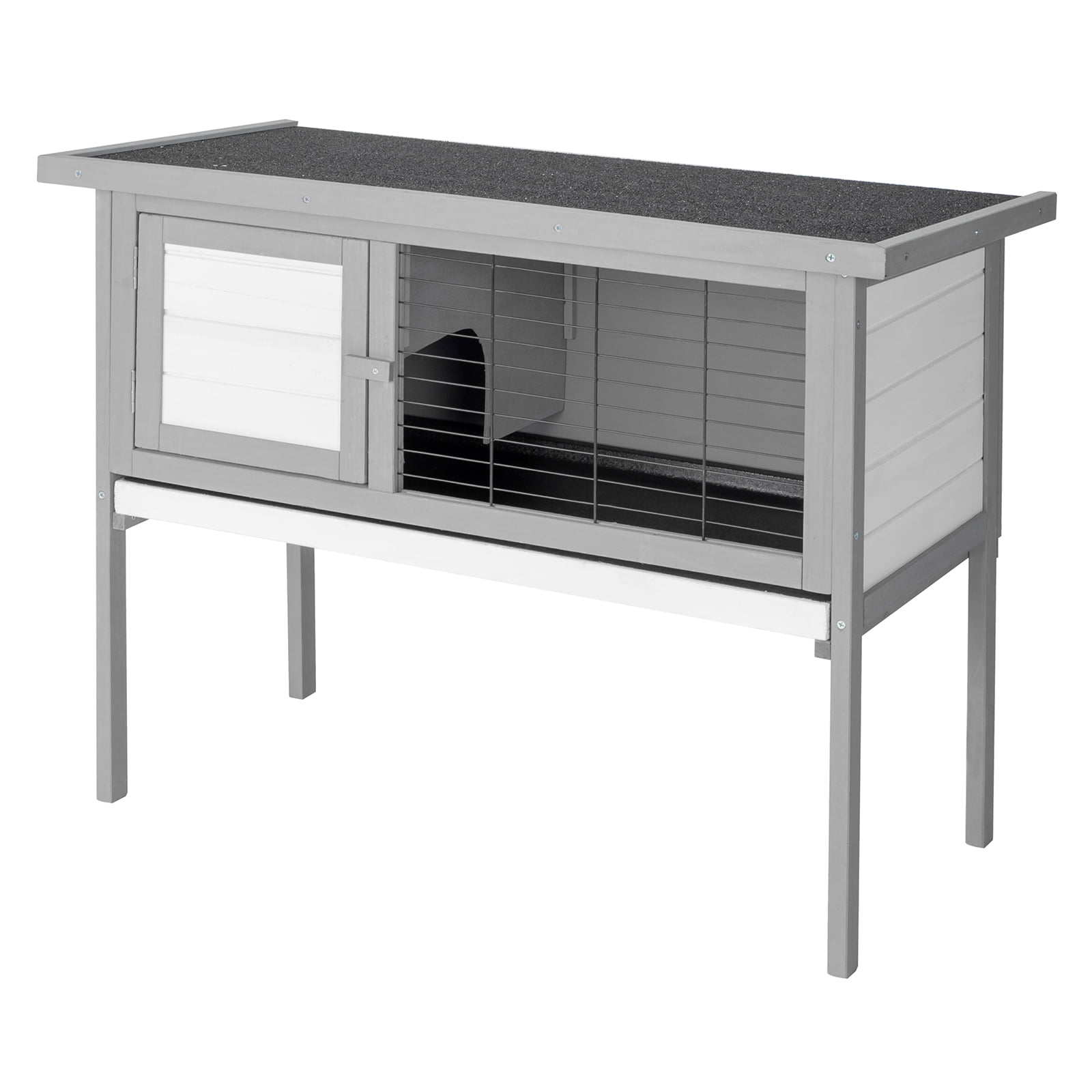 ZephyPaws 36" Single Deck Waterproof Wooden Chicken Coop Hen House Pet Animal Poultry Cage Rabbit Hutch Gray