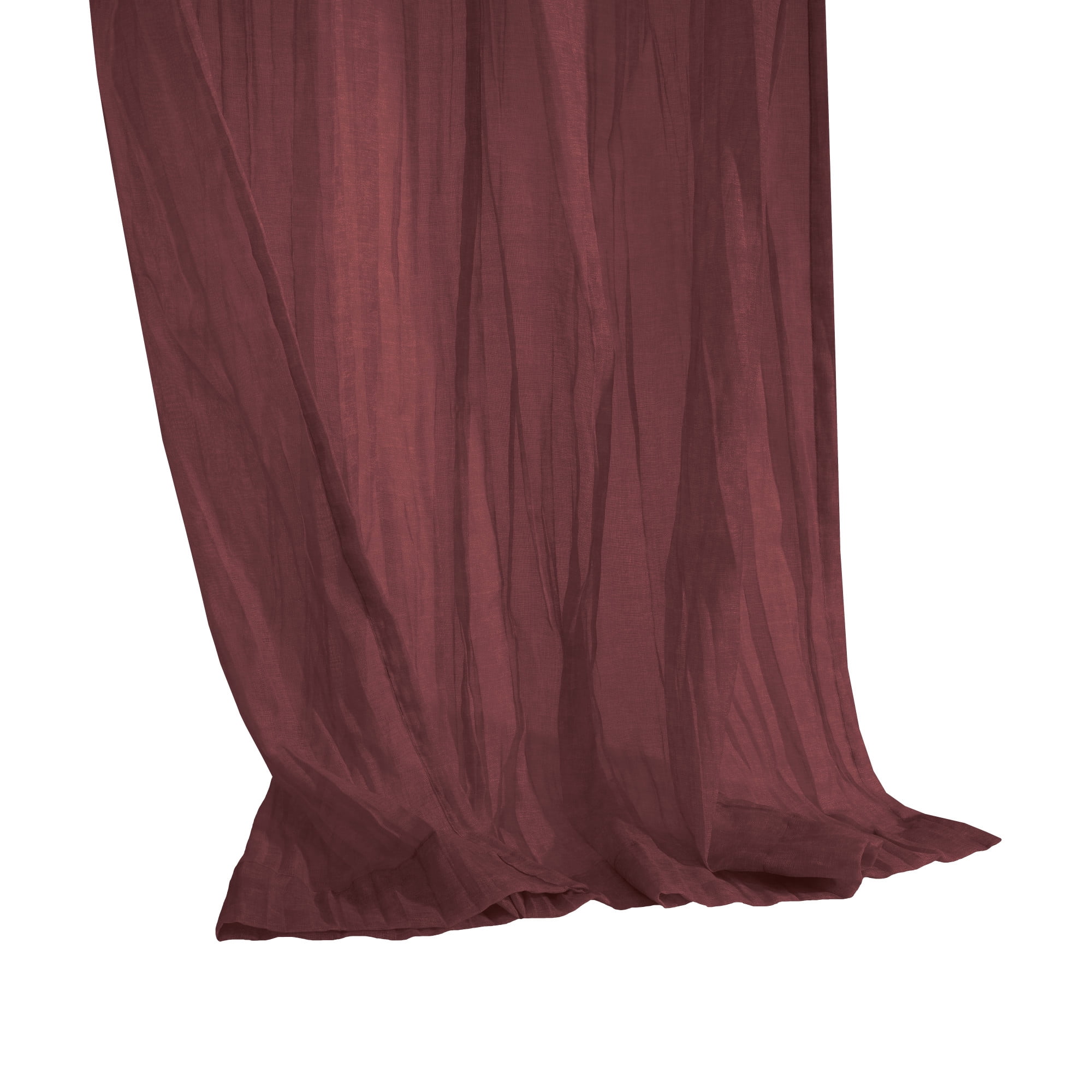 Loft Living Peoria Sheer Dual Header Indoor Curtain 52 x 84 in Burgundy
