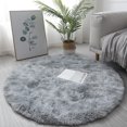 thumbnail image 1 of Circle Round Shaggy Rug Living Room Bedroom Carpet Floor Fluffy Mat Anti-Skid, 1 of 7