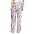 thumbnail image 3 of Uemuo Lilies Flowers Pattern Women's Wide Leg Palazzo Lounge Pants with Pockets Light Weight Loose Comfy Casual Pajama Pants-X-Large, 3 of 9