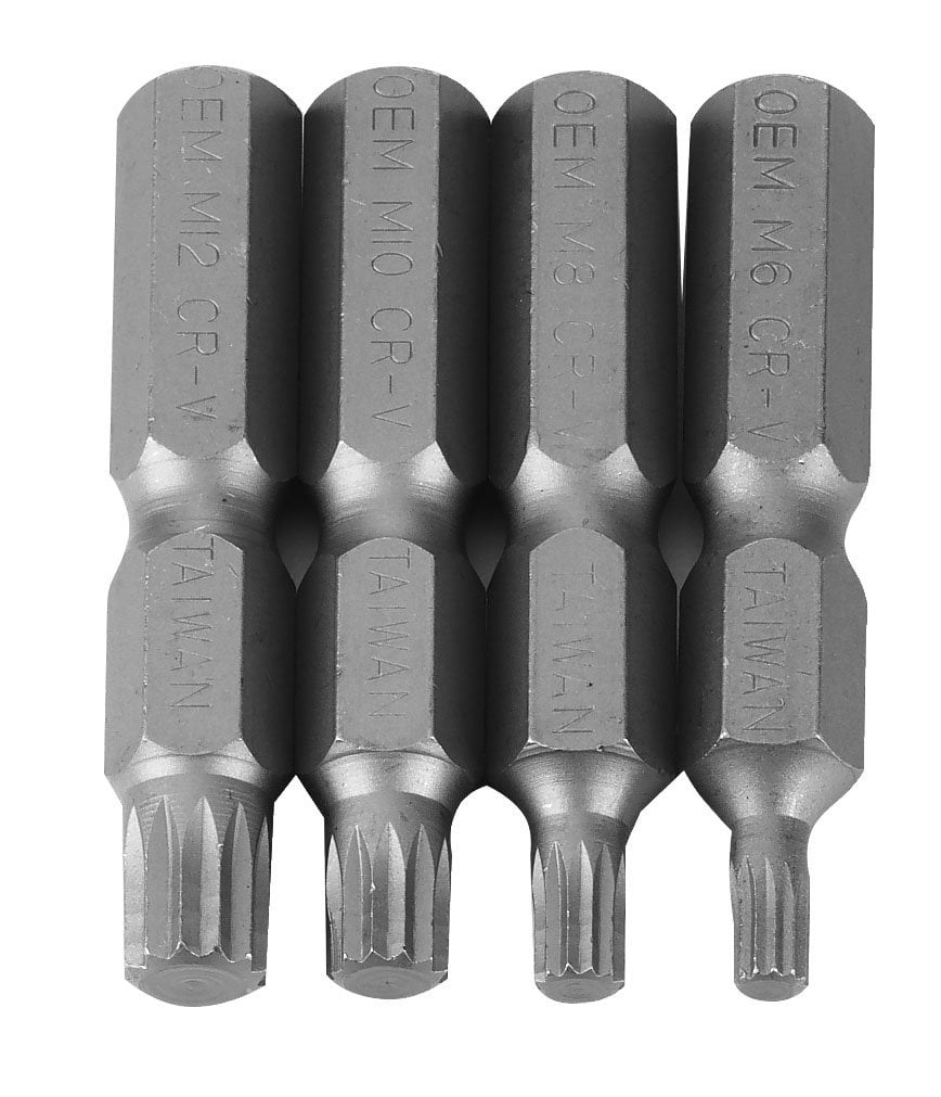 25015 4 Piece Triple Square Bit Set Metric, Includes Sizes 6, 8, 10