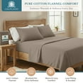thumbnail image 2 of Casa Platino Flannel Sheet Set, 100% Cotton 3 Piece Deep Pocket Fitted Bed Sheets - Twin Xl, Taupe, 2 of 8