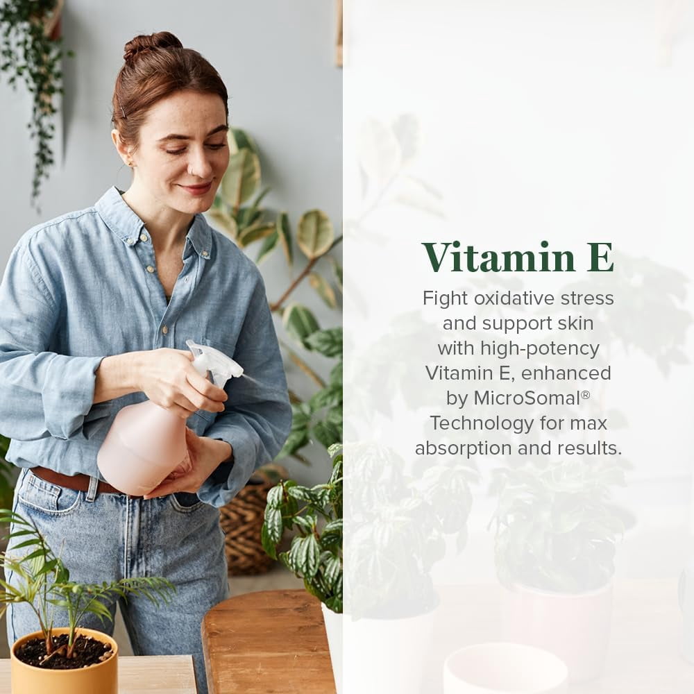 Global Healing Organic Vitamin E Liquid Drops - 40 mg Natural D-Alpha Tocopherol - Vegan Liposomal Vitamin E Oil for Skin Health & Daily Wellness - Non-GMO, Gluten-Free, 2 fl oz