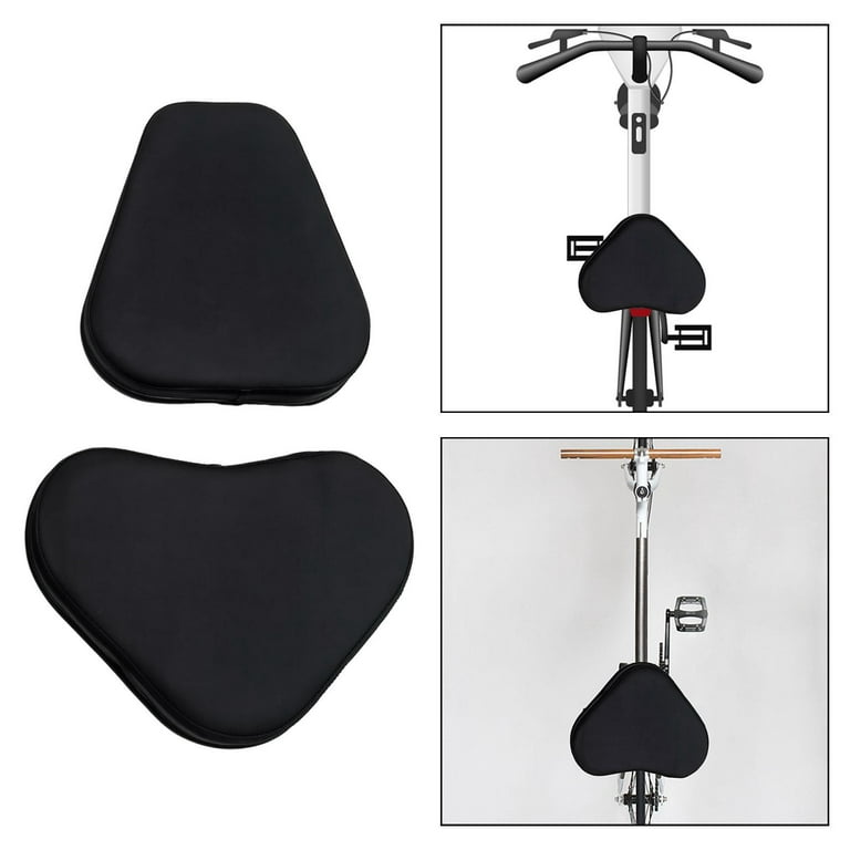 Bike Seat Cushion with Back Support Saddle Cover Exercise Bike Wide Padded  Seat Cycling Riding Accessories for Unisex, Recumbent Bikes Black 16cm 12cm