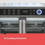 BLACK+DECKER Crisp 'N Bake Air Fryer Toaster Oven Combo, 12 in 1 Countertop Convection Oven Cooks Food Fast, Fits a Whole Pizza or 6 Toast Slices, French Doors with Stainless Steel Finish