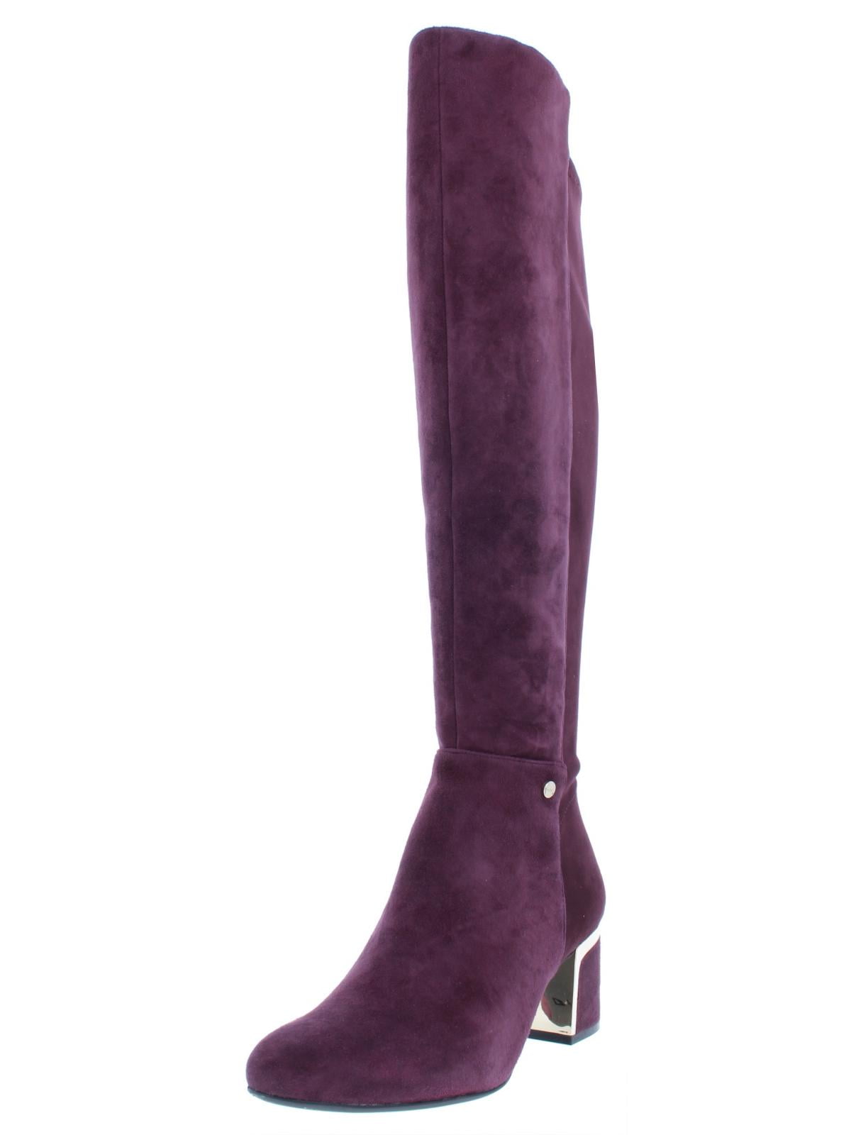 purple wide calf boots