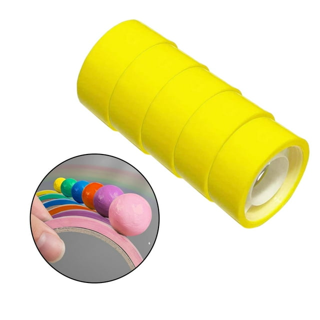 5 uds Cintas adhesivas de bolas BLESIY manualidades DIY Color amarillo educativo creativo relajante decorativo divertido