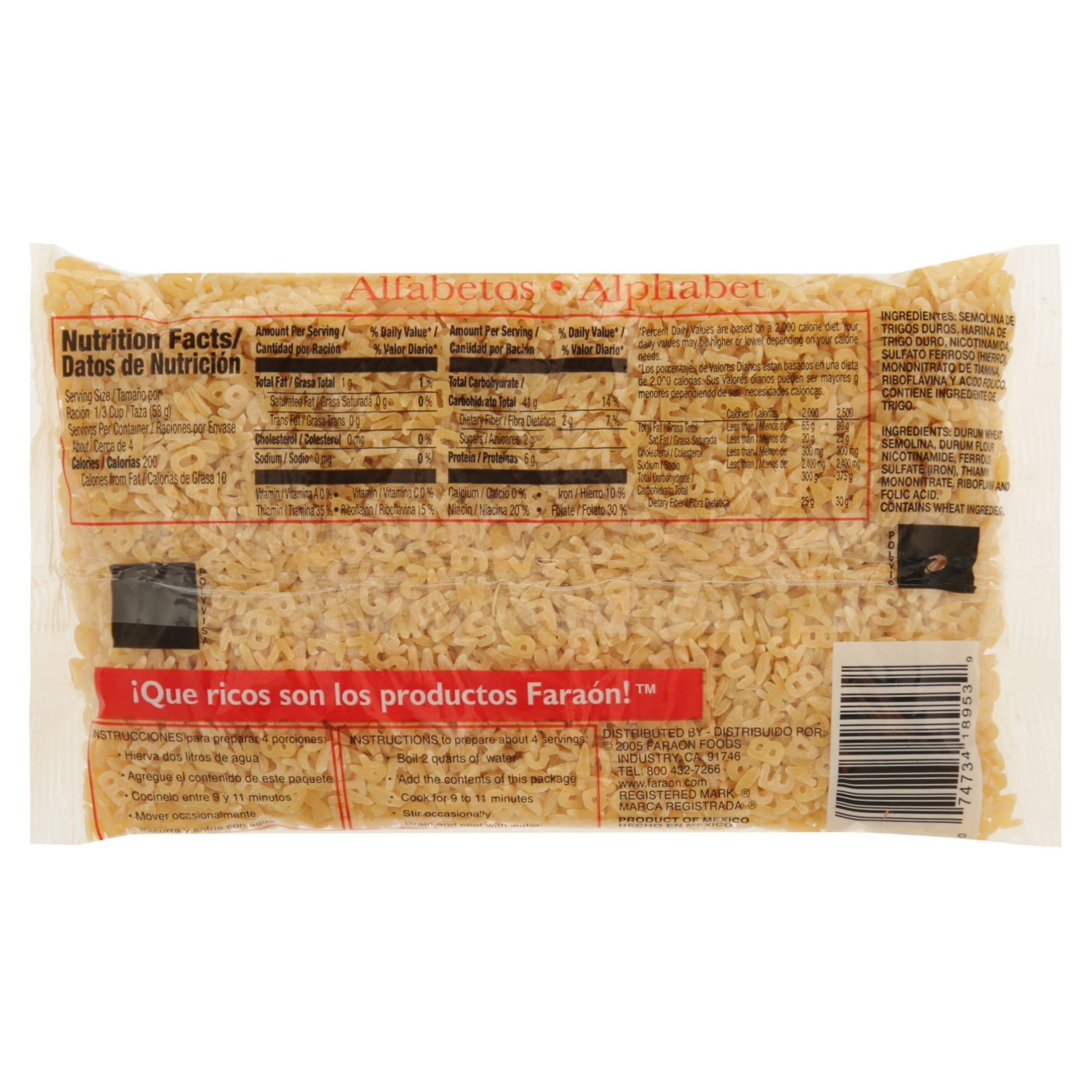 Faraon Alphabet Enriched Macaroni ProduCount, 7.05 Oz