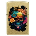 thumbnail image 4 of Zippo Blooming Skull Street Brass Pocket Lighter, 4 of 6
