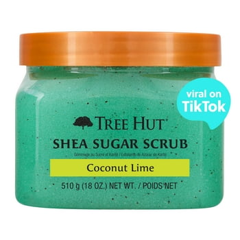 Tree Hut Coconut Lime Shea Sugar Exfoliating and Hydrating Body Scrub, 18 oz.
