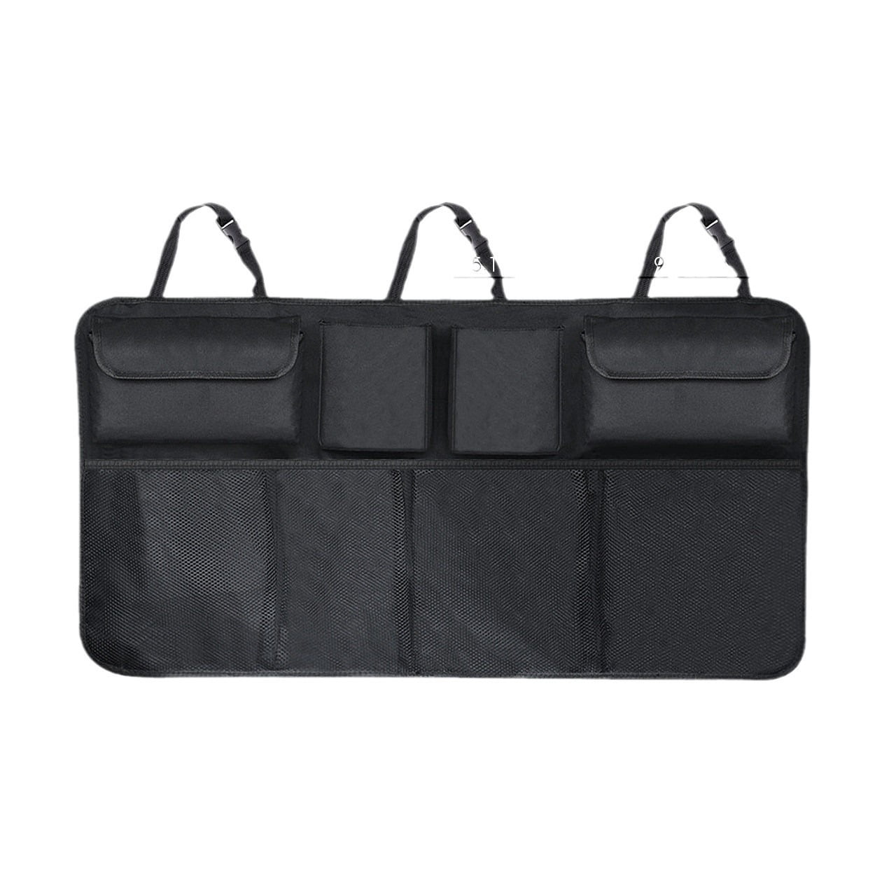 Leather Hanging Trunk Organizer for Car SUV – Large Waterproof Backseat Storage Bag with Multiple Compartments, Foldable Car Storage Organizer