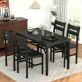 thumbnail image 6 of Cvortll Farmhouse Dining Table Set for 4, Wood Kitchen Table Chairs Set with Storage, Space-Saving Dinette Set for Breakfast Nook (Black), 6 of 10