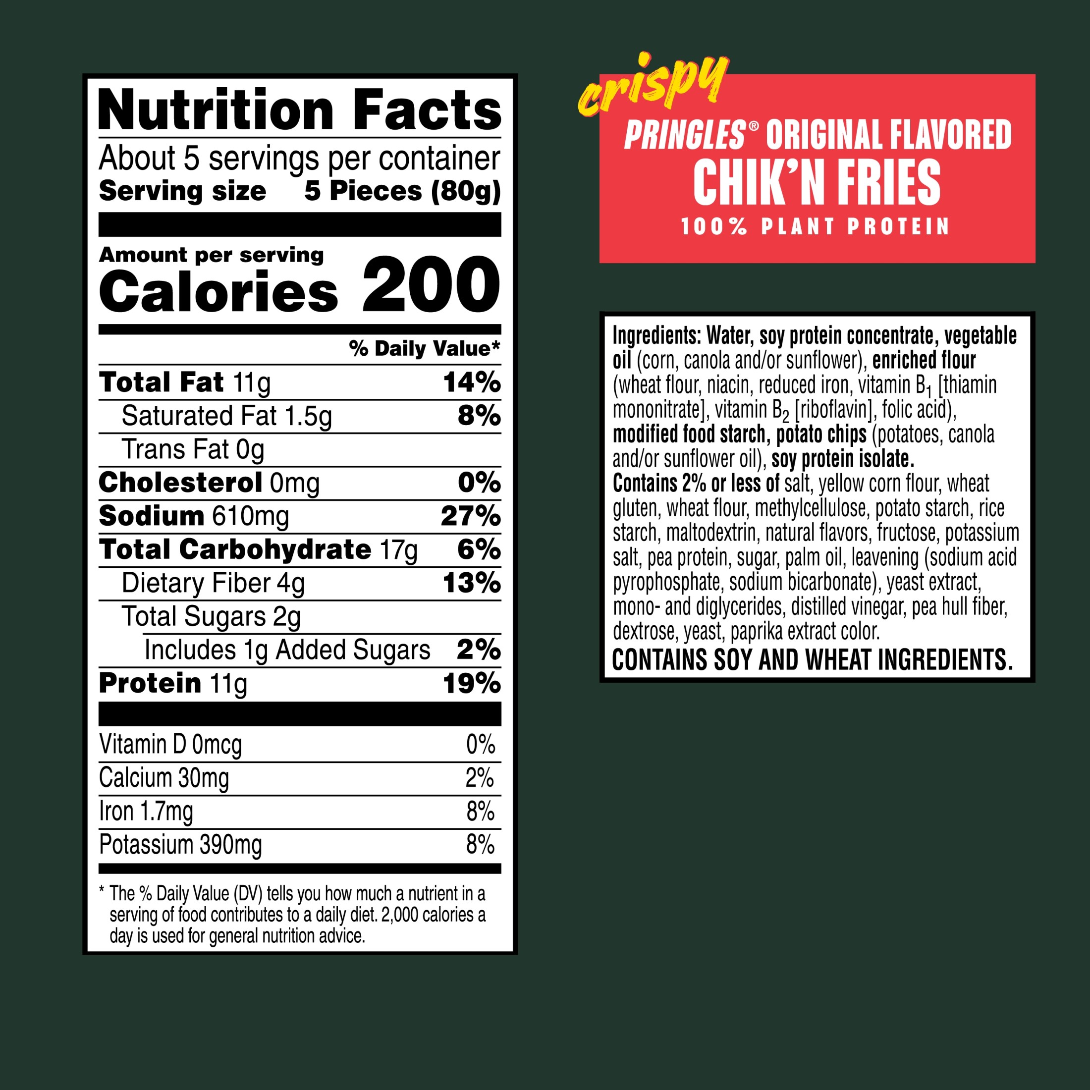 MorningStar Farms Pringles Original Flavor Plant Based Chik'n Fries, Vegan Meat, 13.5 oz Bag