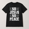 thumbnail image 3 of Know Jesus Know Peace Graphic T-Shirt, Unisex Classic Fit Faith Tee, 3 of 9