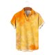 thumbnail image 5 of Ceisia Men's Slim-Fit Golden Yellow Gradient Short Sleeve Button-Down Shirt Gold XXXXXL Gifts, 5 of 6
